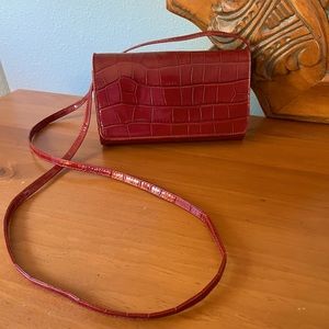 Red Leather Crossbody purse/wallet